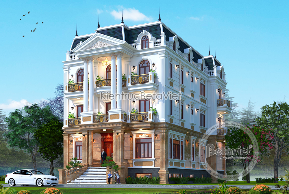 Mẫu biệt thự kiểu Pháp đẹp 3 tầng