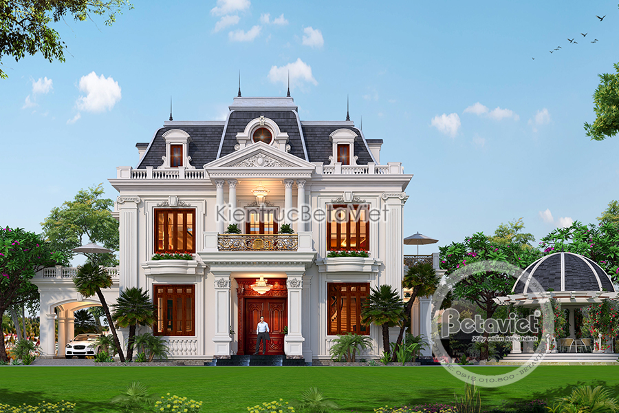 Mẫu biệt thự đẹp 3 tầng 450m2 Tân cổ điển