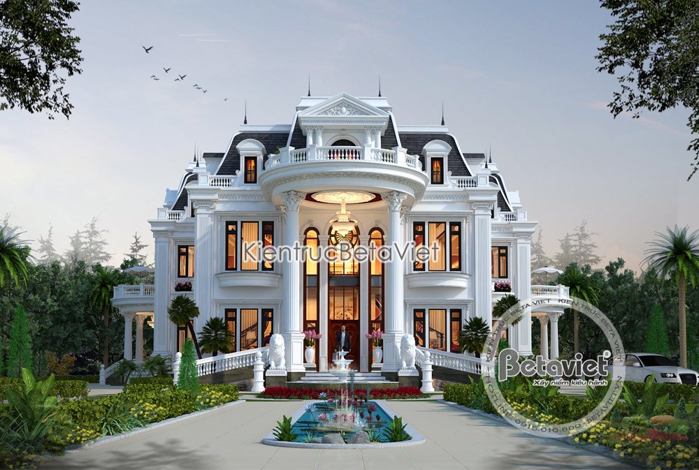 Thiết kế lâu đài dinh thự Tân cổ điển đẹp (CĐT: Ông Khánh - Bắc Giang) KT18068B