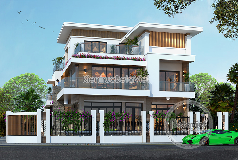 Mẫu biệt thự Hiện đại 3 tầng có hầm đẹp