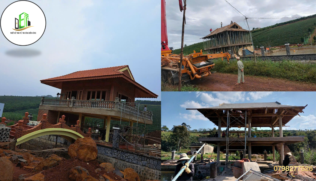 Dịch vụ xây nhà trọn gói uy tín tại Bảo Lộc do Công ty TNHH Thiết Kế Xây Dựng DET trực tiếp thi công và giám sát.