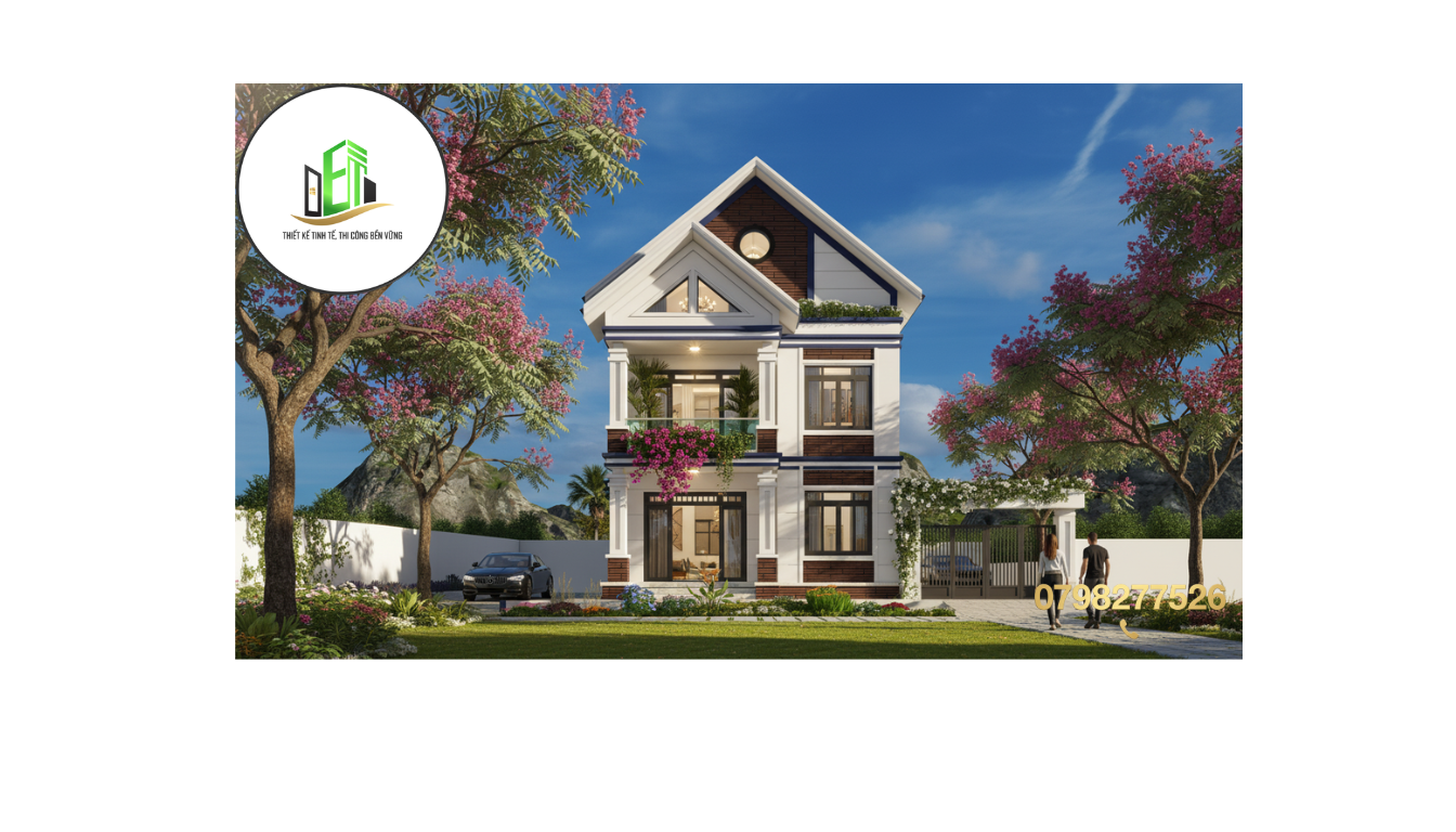 Mẫu nhà mái thái 2 tầng hiện đại đẹp tại Bảo Lộc do đơn vị xây dựng uy tín thiết kế và thi công